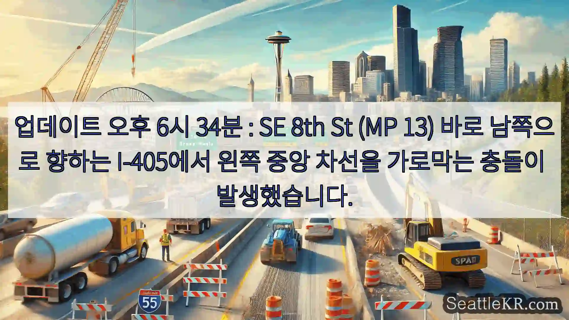 시애틀 교통뉴스 업데이트 오후 6시 34분 : SE 8th St (MP 13)