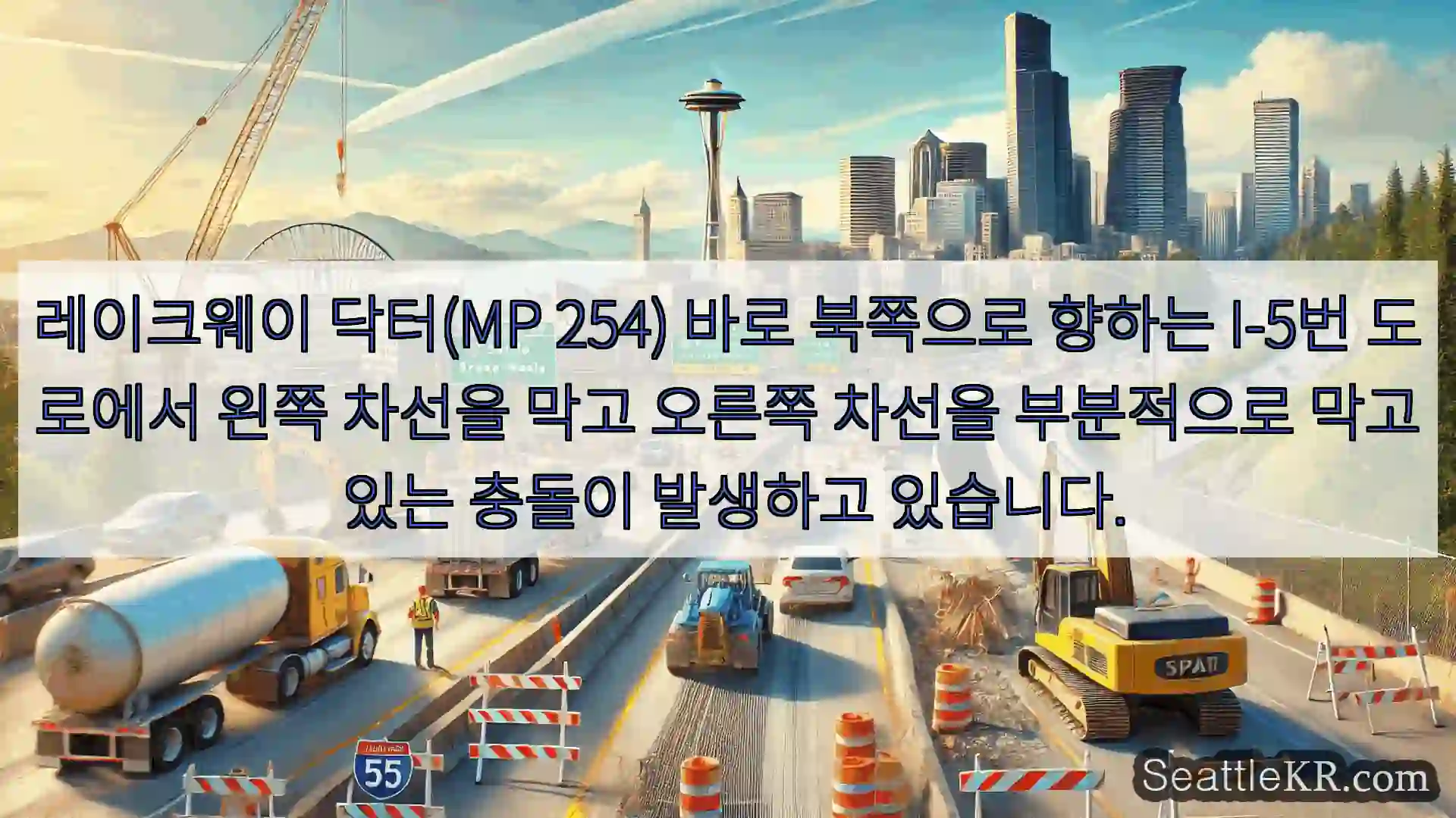 시애틀 교통뉴스 레이크웨이 닥터(MP 254) 바로 북쪽으로 향하는 I-5번