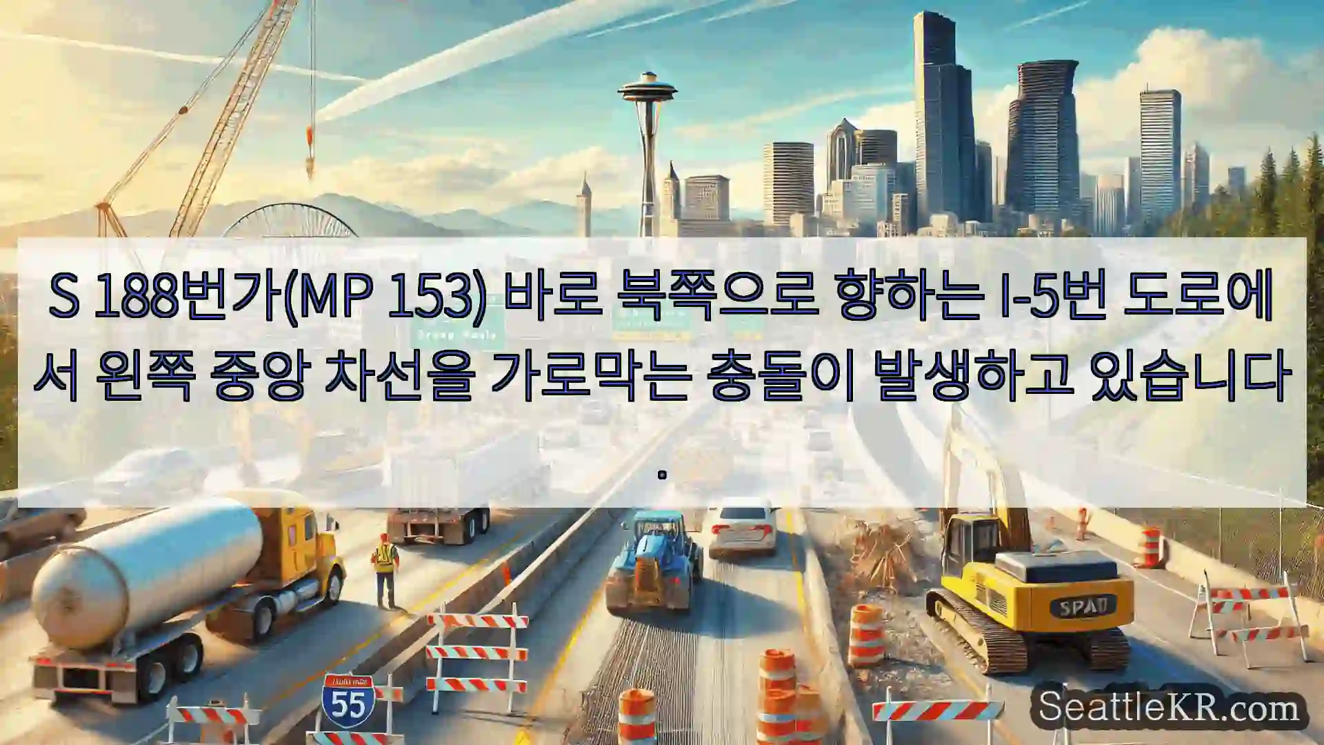 시애틀 교통뉴스 S 188번가(MP 153) 바로 북쪽으로 향하는 I-5번