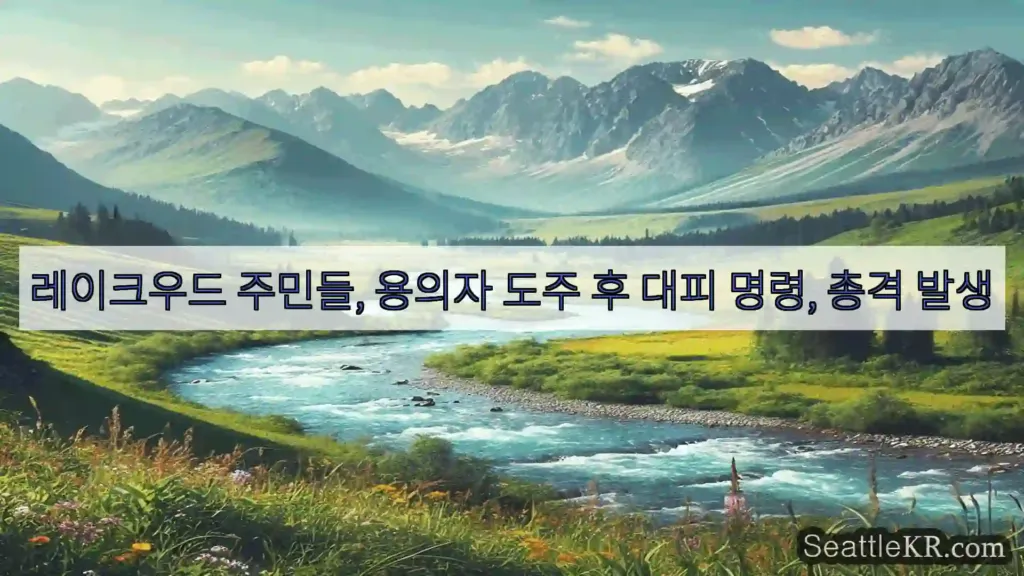 시애틀 뉴스 레이크우드 주민들, 용의자 도주 후 대피 명령, 총격 발생