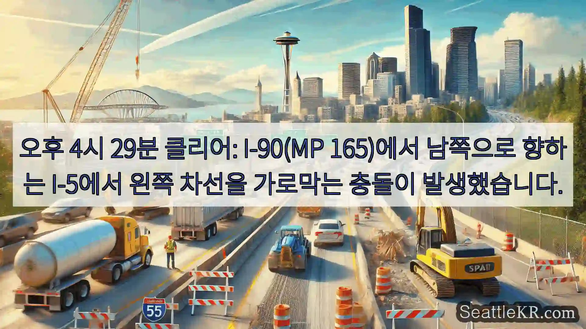 시애틀 교통뉴스 오후 4시 29분 클리어: I-90(MP 165)에서 남쪽으로