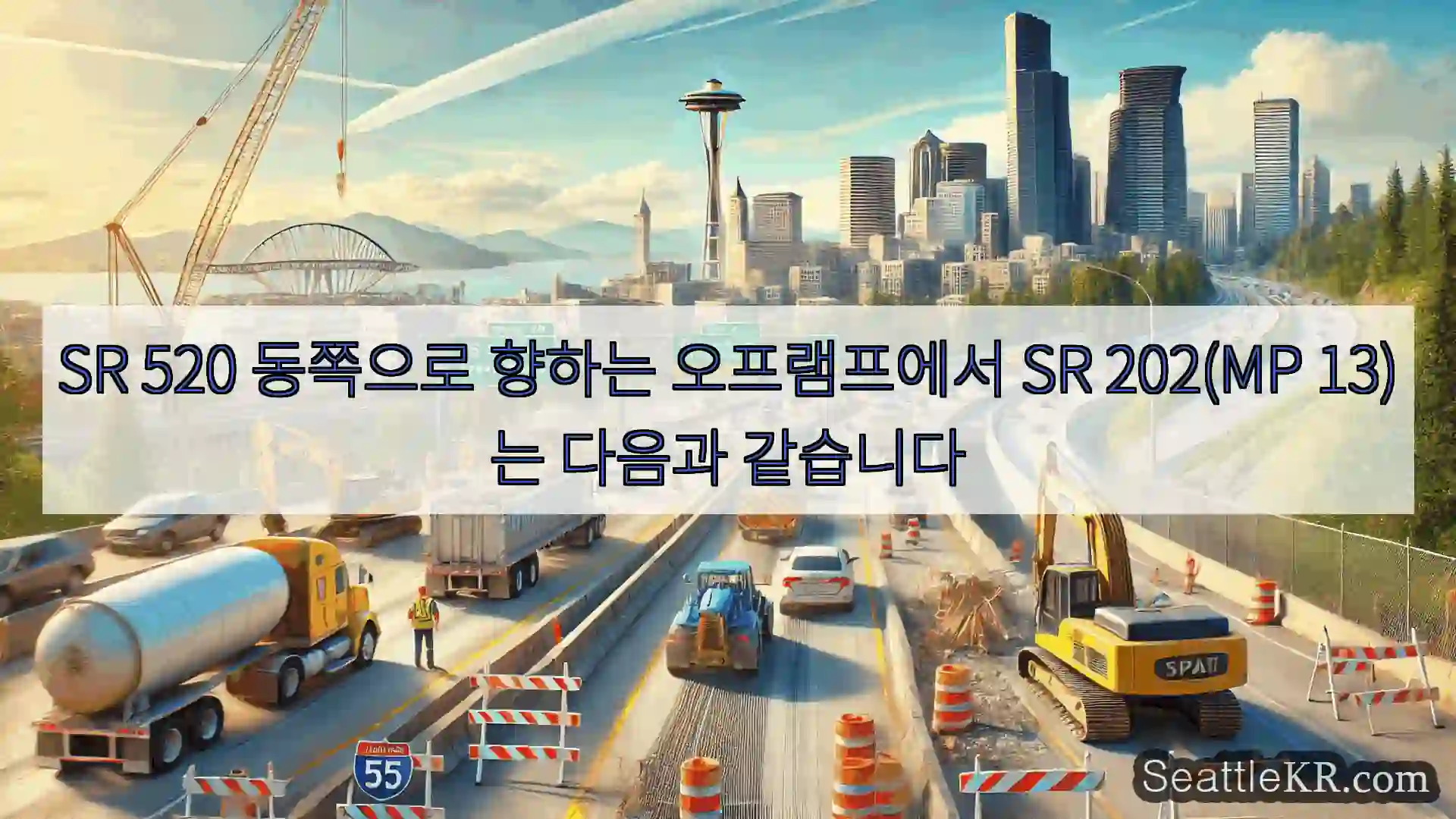 시애틀 교통뉴스 SR 520 동쪽으로 향하는 오프램프에서 SR 202(MP