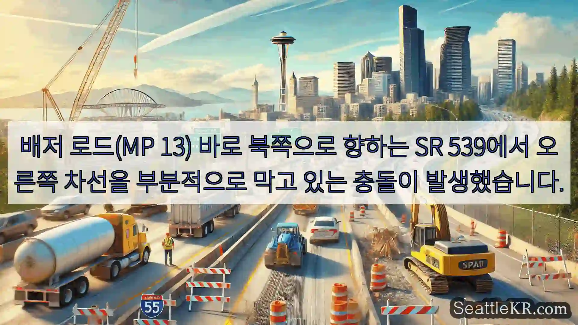 시애틀 교통뉴스 배저 로드(MP 13) 바로 북쪽으로 향하는 SR 539에서