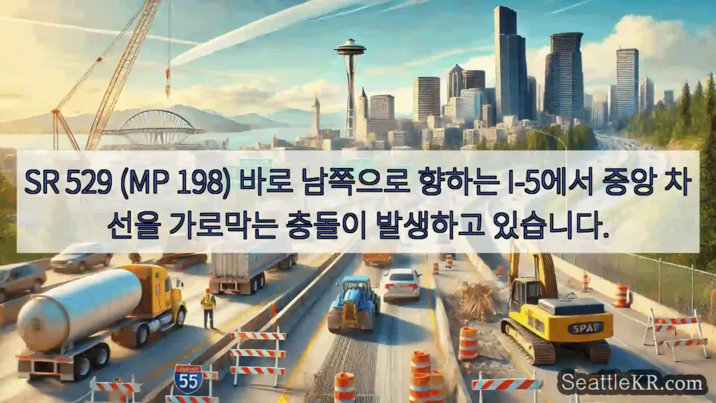 시애틀 교통뉴스 SR 529 (MP 198) 바로 남쪽으로 향하는 I-5에서