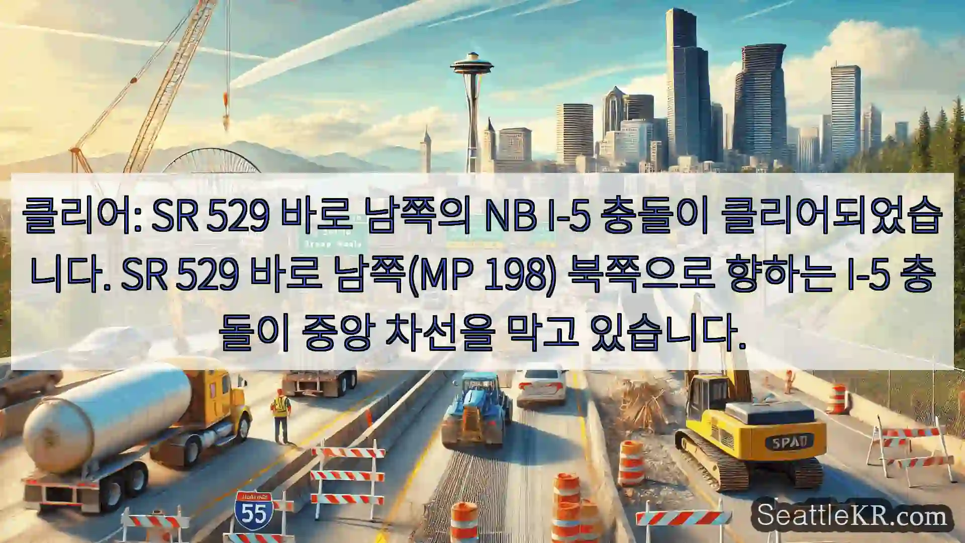 시애틀 교통뉴스 클리어: SR 529 바로 남쪽의 NB I-5 충돌이