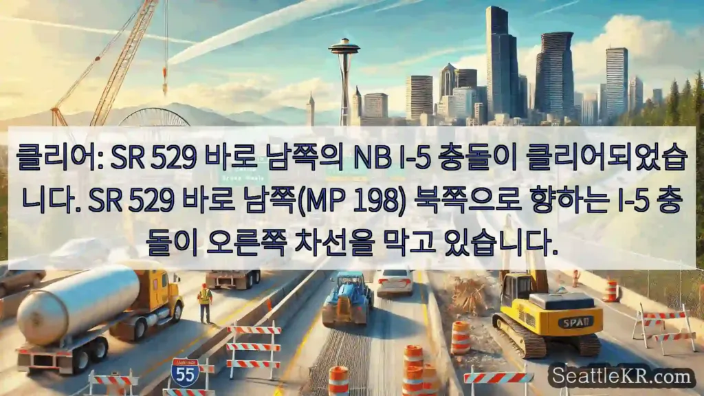 시애틀 교통뉴스 클리어: SR 529 바로 남쪽의 NB I-5 충돌이