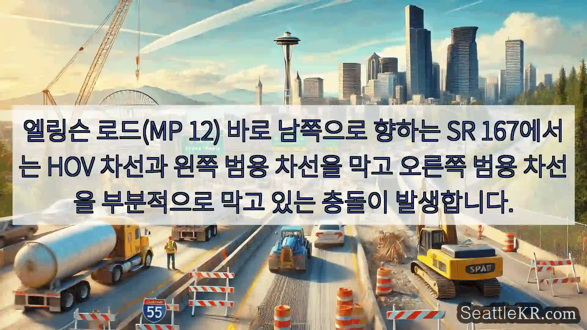 시애틀 교통뉴스 엘링슨 로드(MP 12) 바로 남쪽으로 향하는 SR