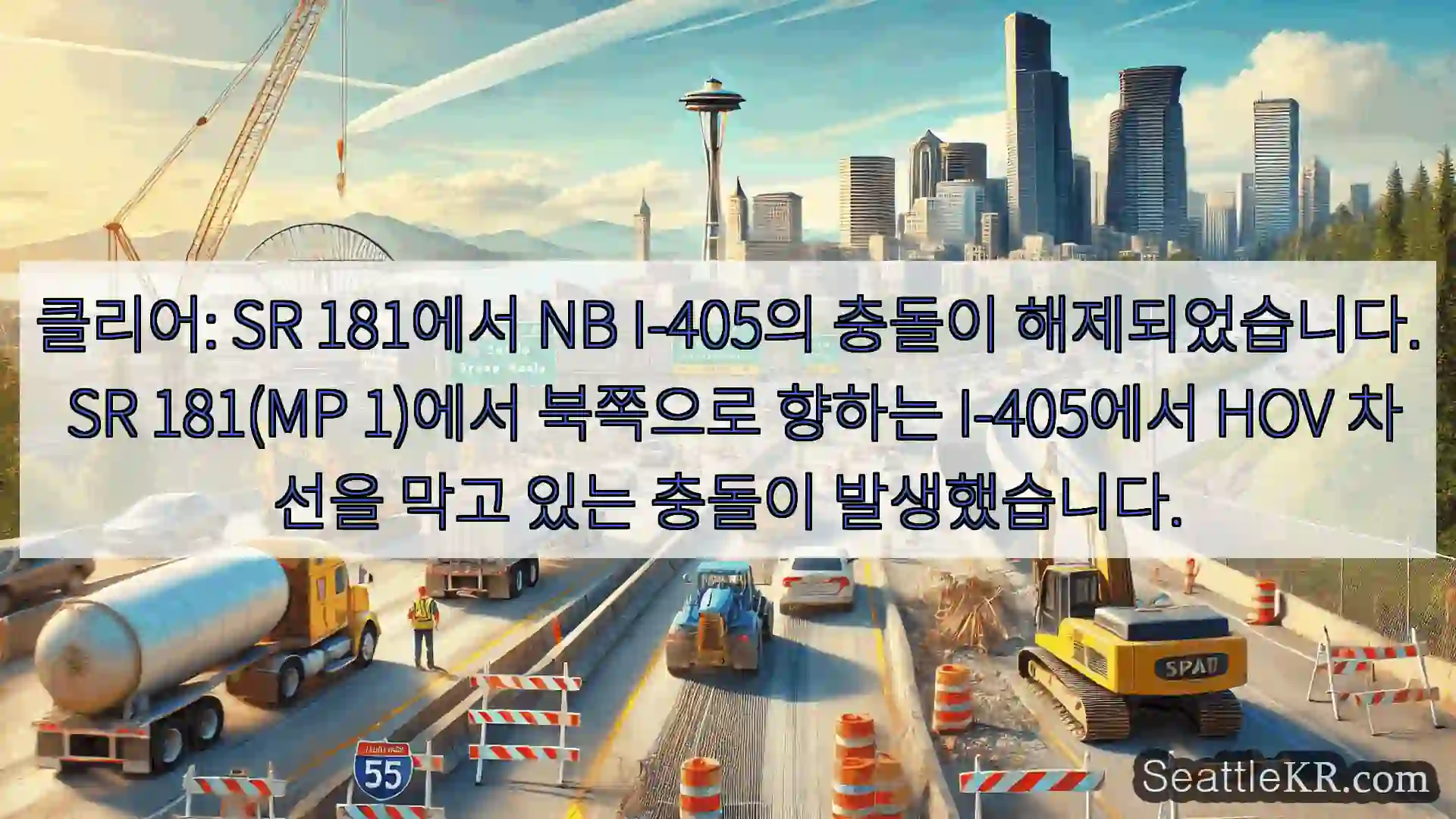 시애틀 교통뉴스 클리어: SR 181에서 NB I-405의 충돌이