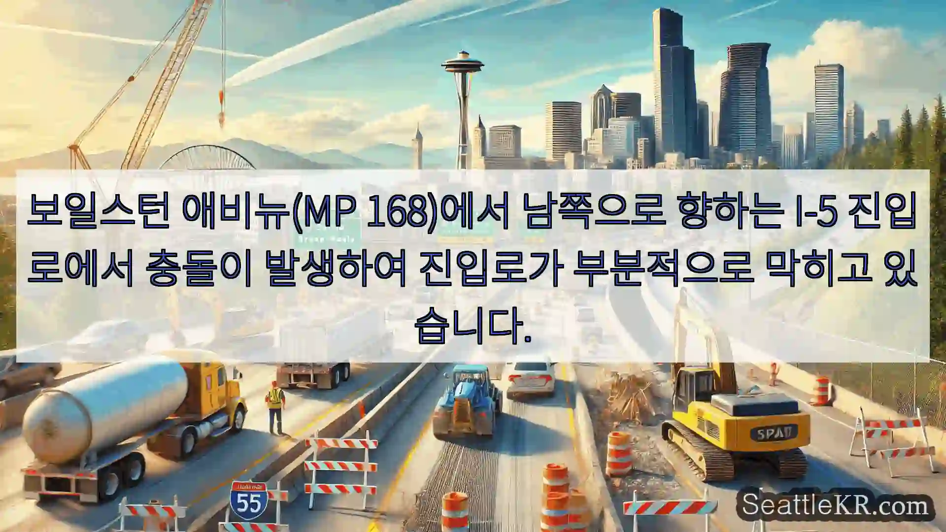 시애틀 교통뉴스 보일스턴 애비뉴(MP 168)에서 남쪽으로 향하는 I-5