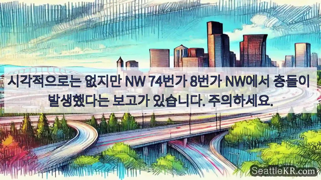 시애틀 교통뉴스 시각적으로는 없지만 NW 74번가 8번가 NW에서 충돌이