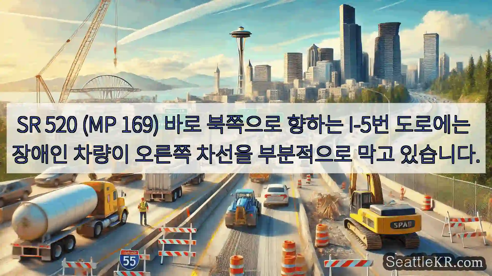 시애틀 교통뉴스 SR 520 (MP 169) 바로 북쪽으로 향하는 I-5번
