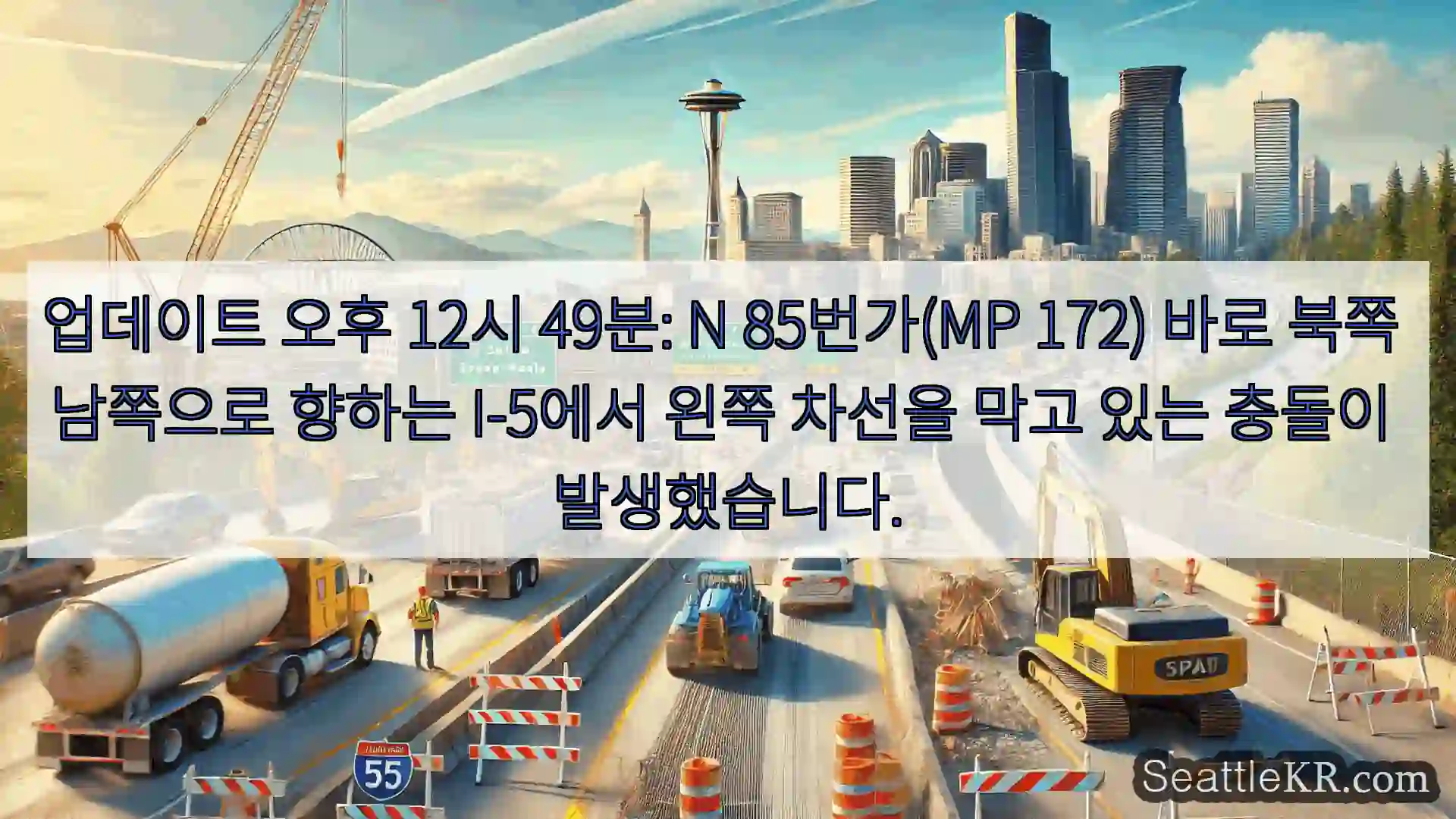 시애틀 교통뉴스 업데이트 오후 12시 49분: N 85번가(MP 172) 바로