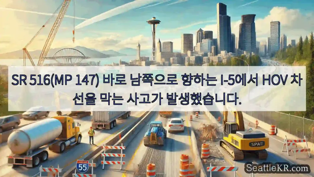 시애틀 교통뉴스 SR 516(MP 147) 바로 남쪽으로 향하는 I-5에서