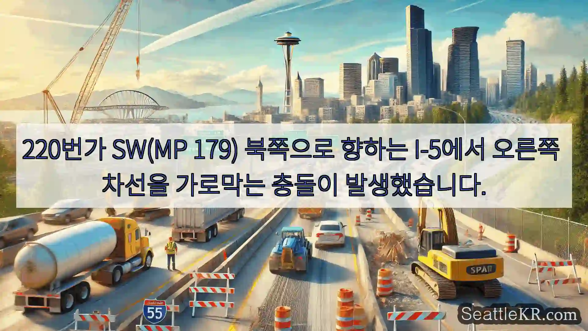 시애틀 교통뉴스 220번가 SW(MP 179) 북쪽으로 향하는 I-5에서