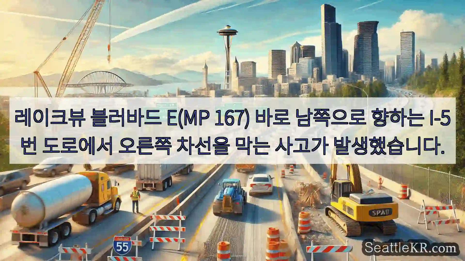 시애틀 교통뉴스 레이크뷰 블러바드 E(MP 167) 바로 남쪽으로 향하는