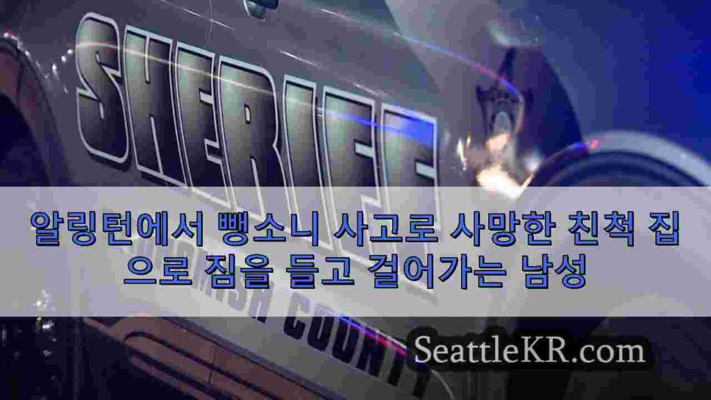 알링턴에서 뺑소니 사고로 사망한 친척 집으로 짐을 들고 걸어가는 남성