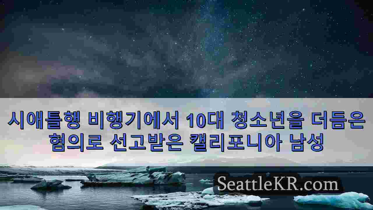 시애틀행 비행기에서 10대 청소년을 더듬은 혐의로 선고받은 캘리포니아