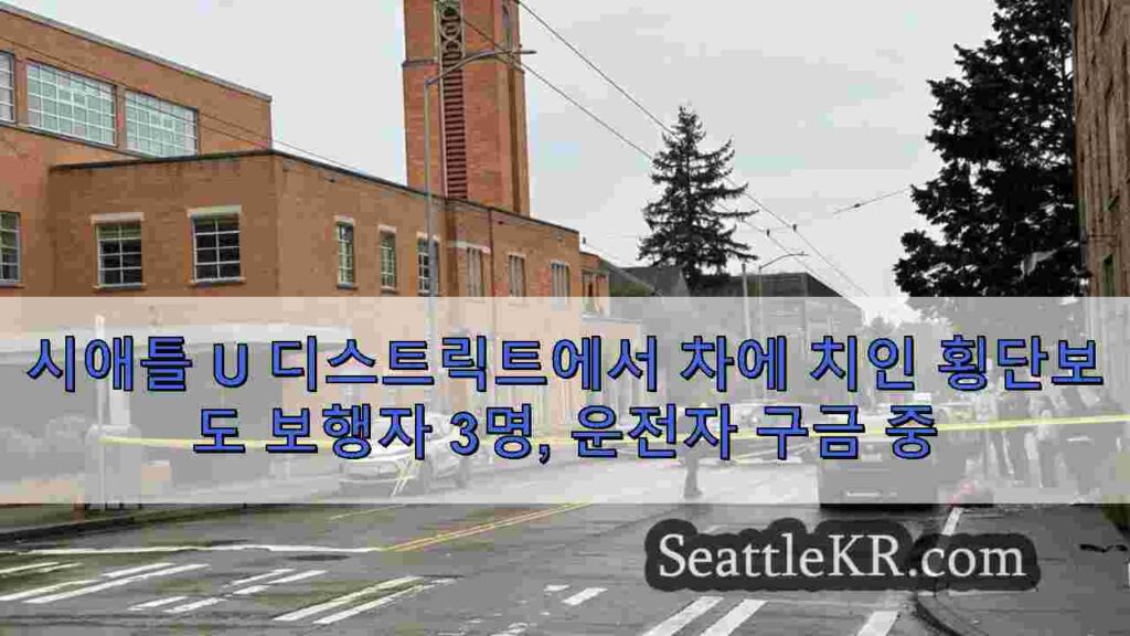 시애틀 U 디스트릭트에서 차에 치인 횡단보도 보행자 3명, 운전자 구금