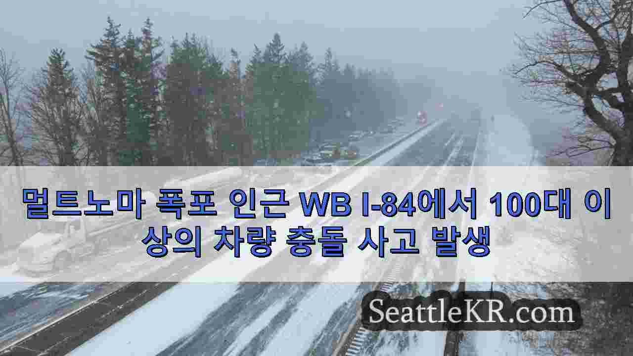 멀트노마 폭포 인근 WB I-84에서 100대 이상의 차량 충돌 사고