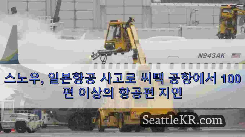스노우, 일본항공 사고로 씨택 공항에서 100편 이상의 항공편 지연