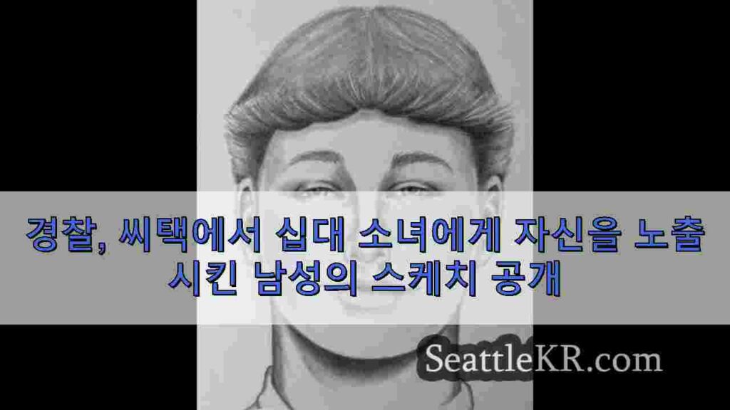 경찰, 씨택에서 십대 소녀에게 자신을 노출시킨 남성의 스케치 공개