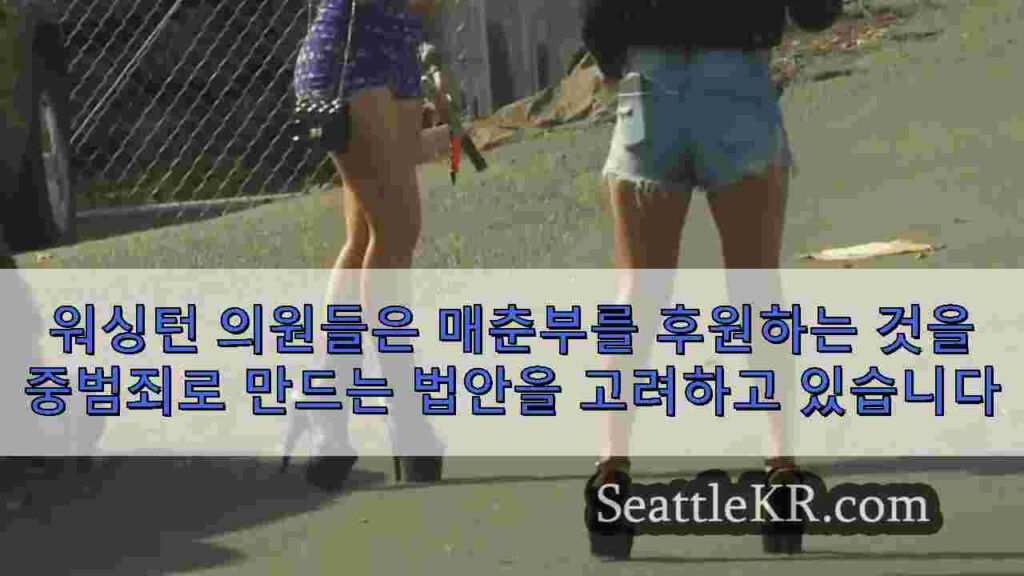 워싱턴 의원들은 매춘부를 후원하는 것을 중범죄로 만드는 법안을 고려하고