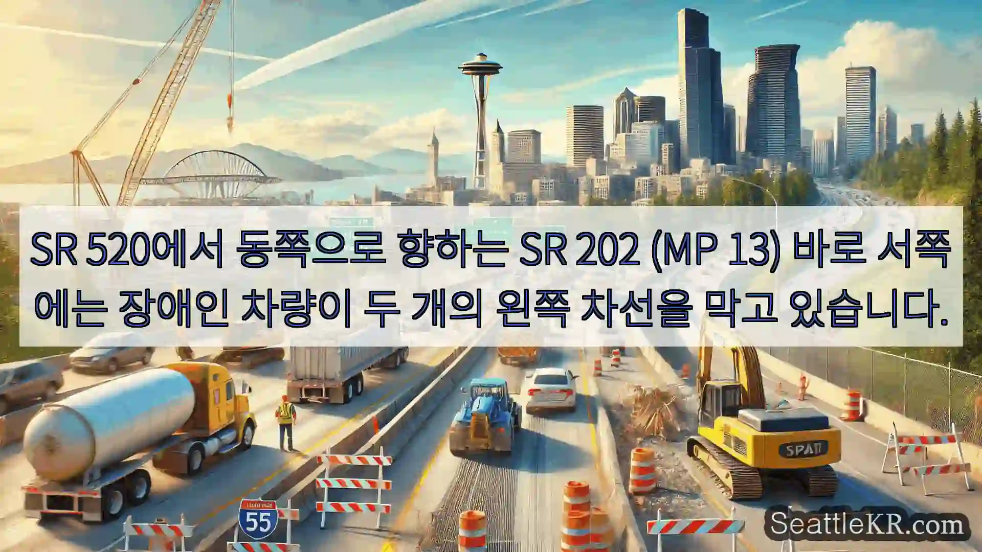 시애틀 교통뉴스 SR 520에서 동쪽으로 향하는 SR 202 (MP 13)