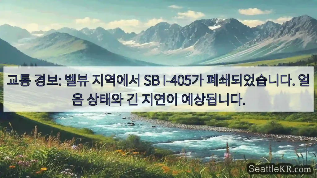 시애틀 뉴스 교통 경보: 벨뷰 지역에서 SB I-405가 폐쇄되었습니다.