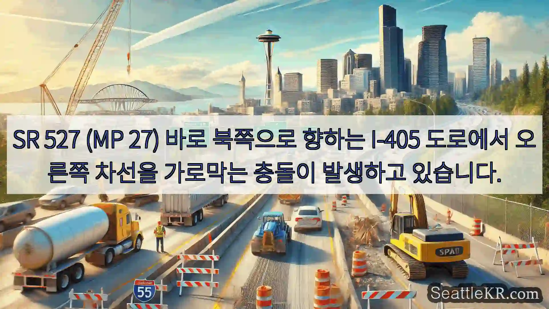 시애틀 교통뉴스 SR 527 (MP 27) 바로 북쪽으로 향하는 I-405