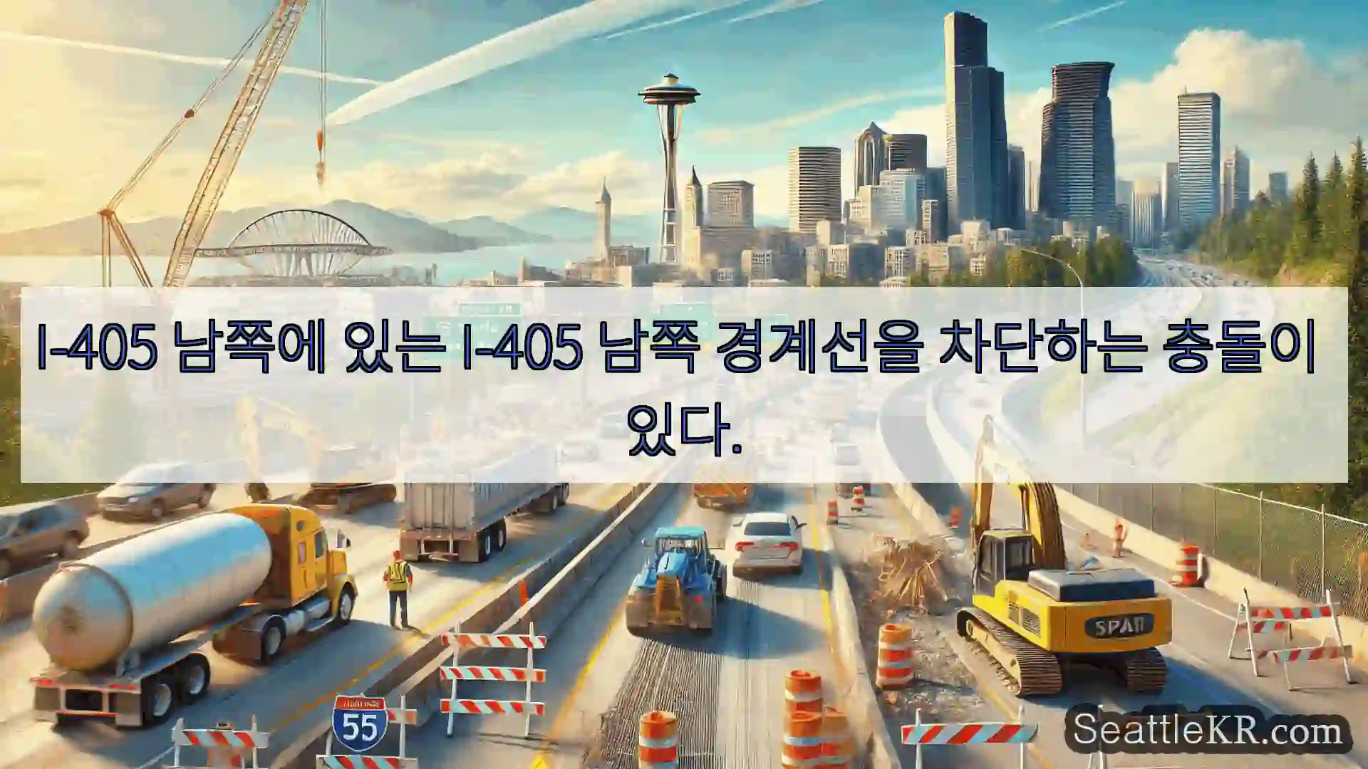 시애틀 교통뉴스 I-405 남쪽에 있는 I-405 남쪽 경계선을 차단하는