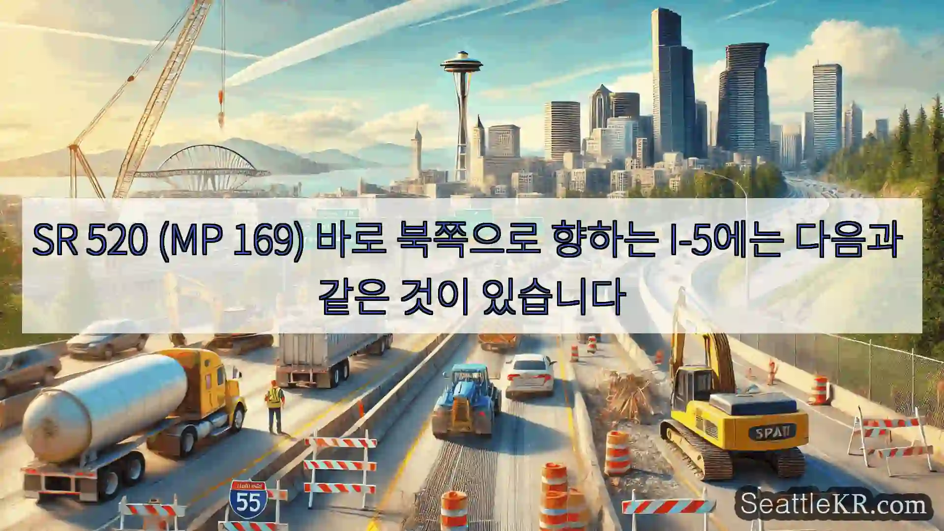 시애틀 교통뉴스 SR 520 (MP 169) 바로 북쪽으로 향하는 I-5에는