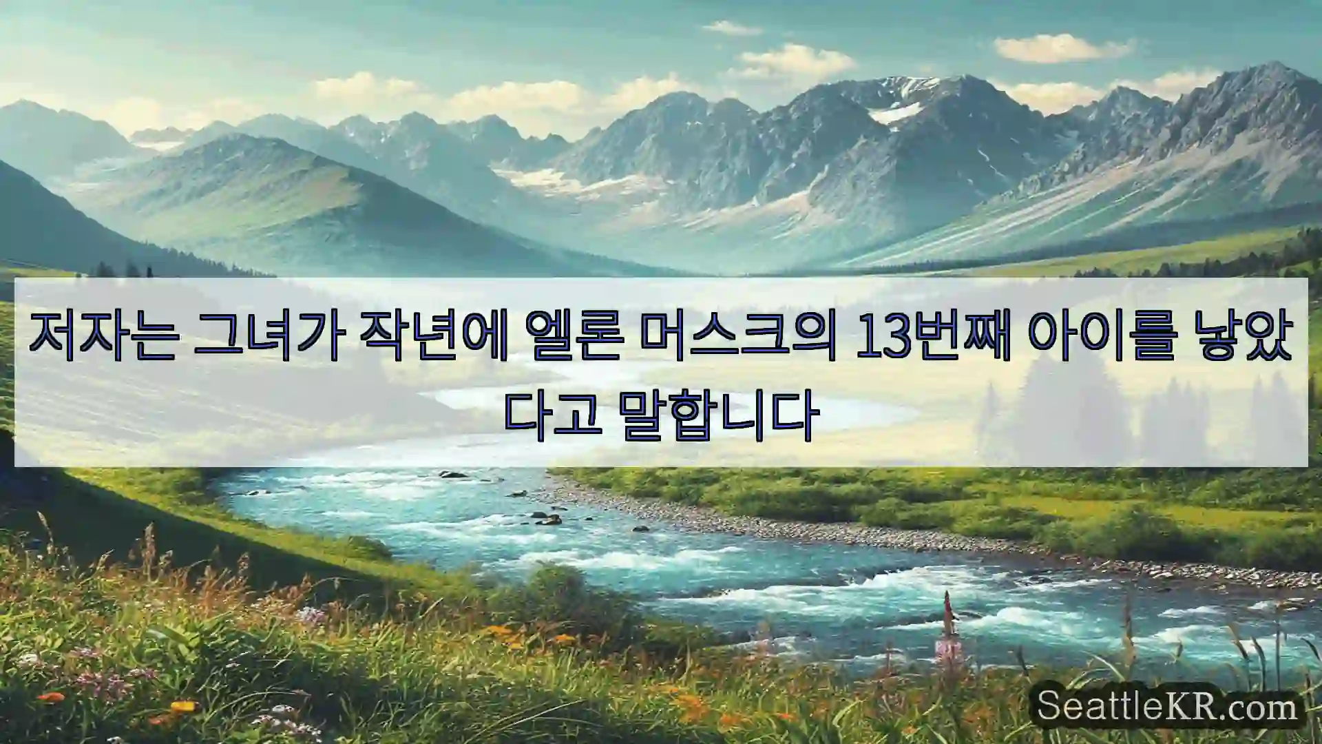 저자는 그녀가 작년에 엘론 머스크의 13번째 아이를 낳았다고 말합니다