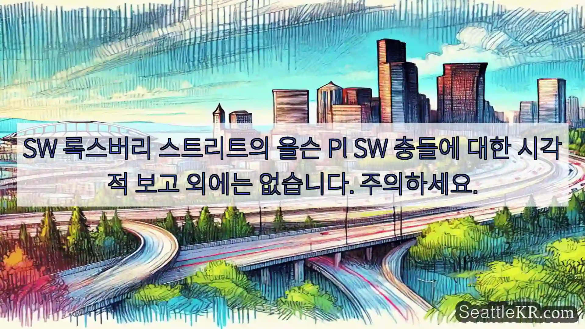 SW 록스버리 스트리트의 올슨 Pl SW 충돌에 대한 시각적 보고 외에는 없습니다.