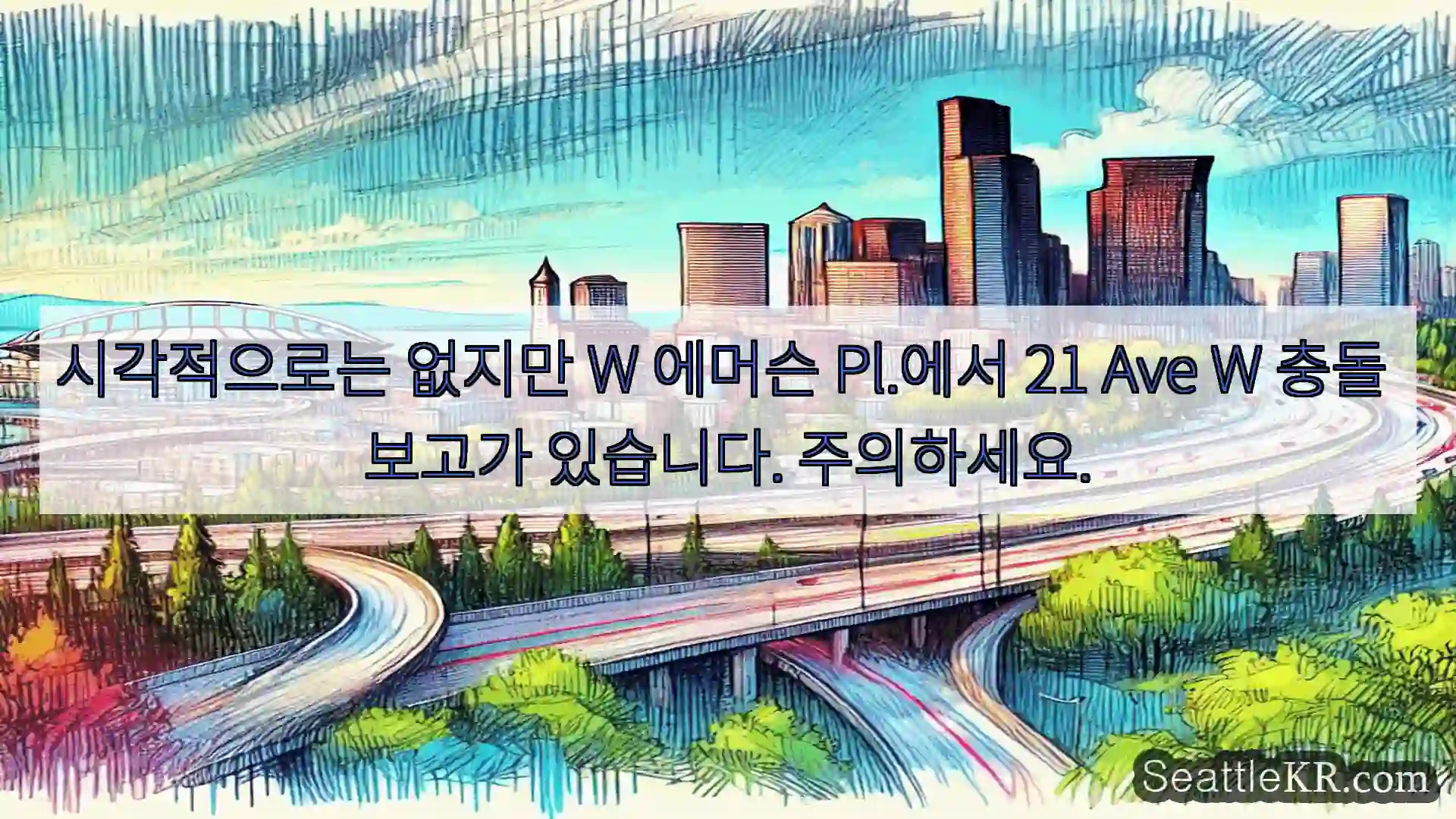 시각적으로는 없지만 W 에머슨 Pl.에서 21 Ave W 충돌 보고가 있습니다.