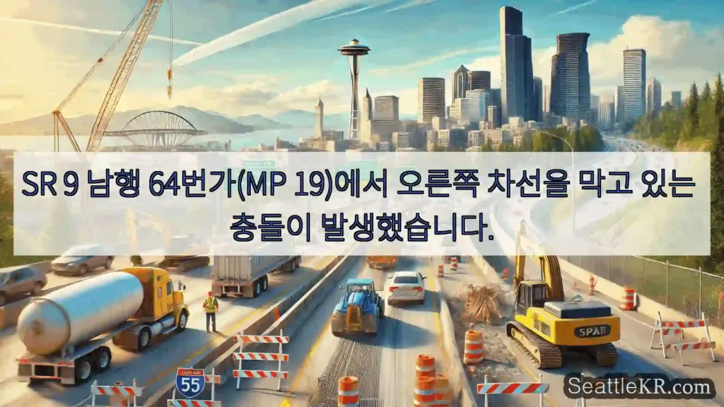 SR 9 남행 64번가(MP 19)에서 오른쪽 차선을 막고 있는 충돌이 발생했습니다.
