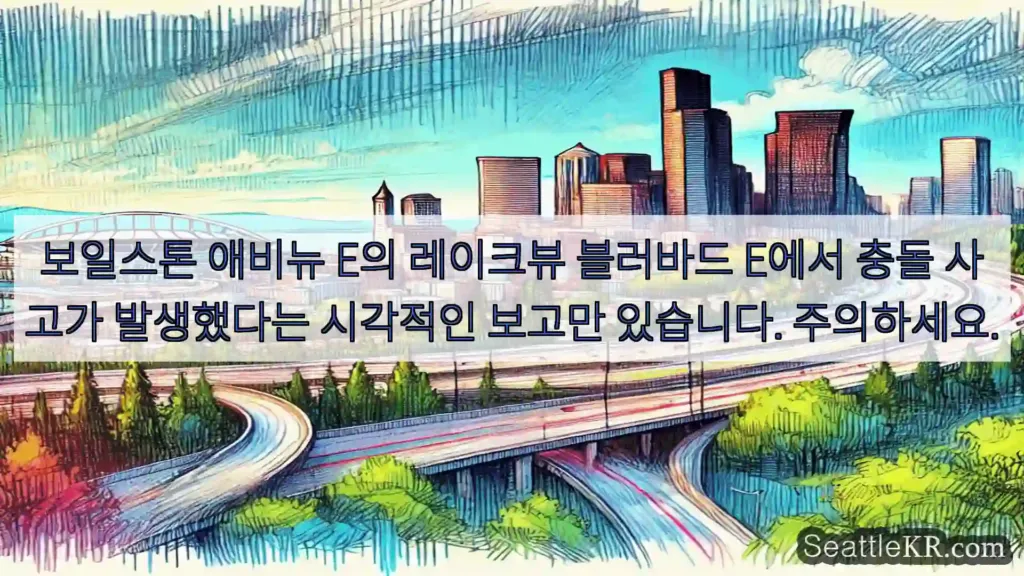 보일스톤 애비뉴 E의 레이크뷰 블러바드 E에서 충돌 사고가 발생했다는 시각적인 보고만