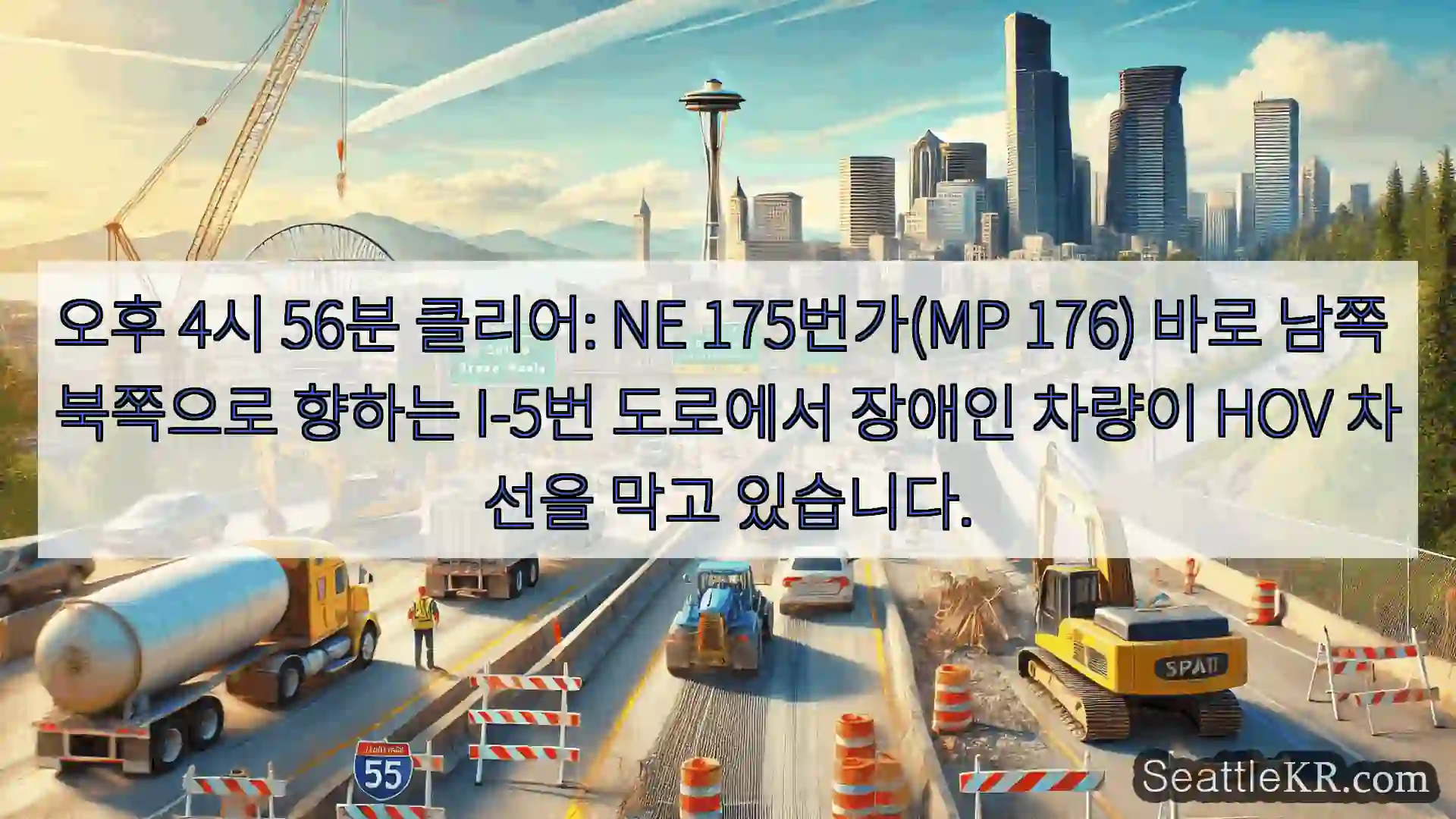 오후 4시 56분 클리어: NE 175번가(MP 176) 바로 남쪽 북쪽으로 향하는