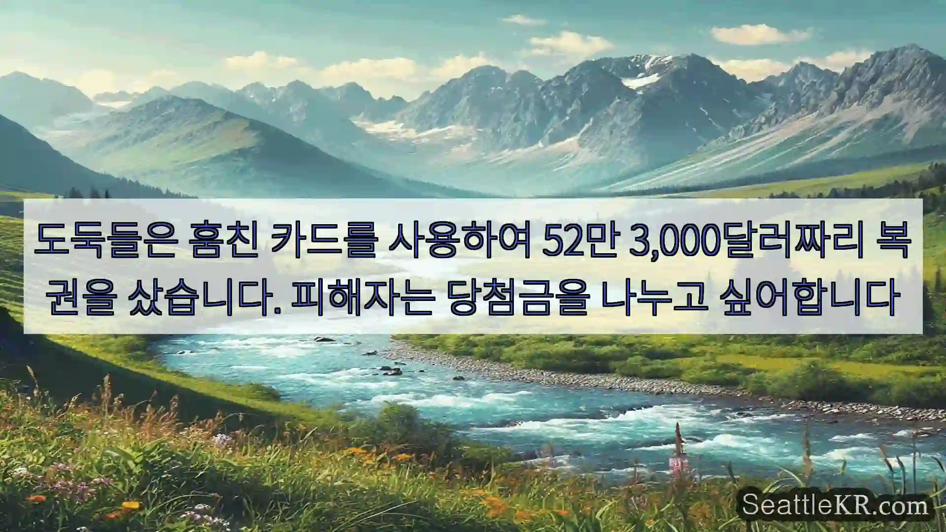 도둑들은 훔친 카드를 사용하여 52만 3,000달러짜리 복권을 샀습니다. 피해자는