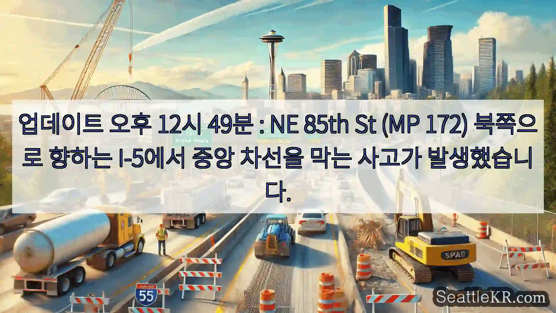 업데이트 오후 12시 49분 : NE 85th St (MP 172) 북쪽으로 향하는