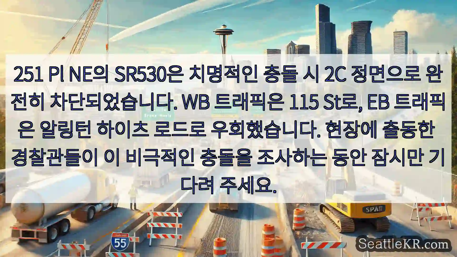 251 Pl NE의 SR530은 치명적인 충돌 시 2C 정면으로 완전히 차단되었습니다.