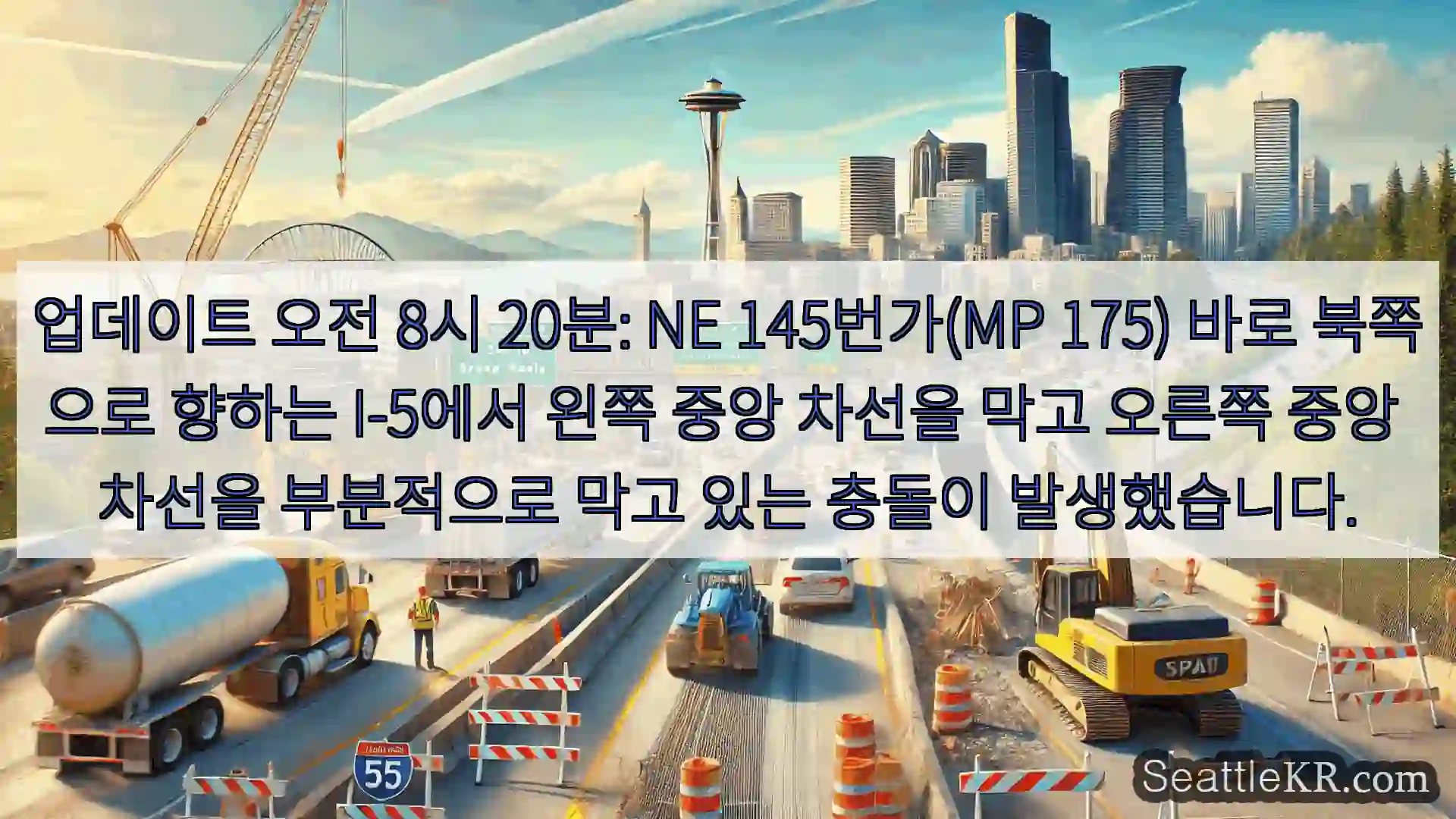 업데이트 오전 8시 20분: NE 145번가(MP 175) 바로 북쪽으로 향하는