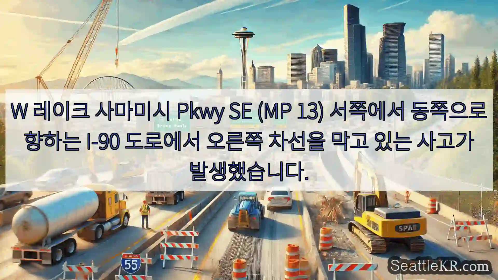 W 레이크 사마미시 Pkwy SE (MP 13) 서쪽에서 동쪽으로 향하는 I-90