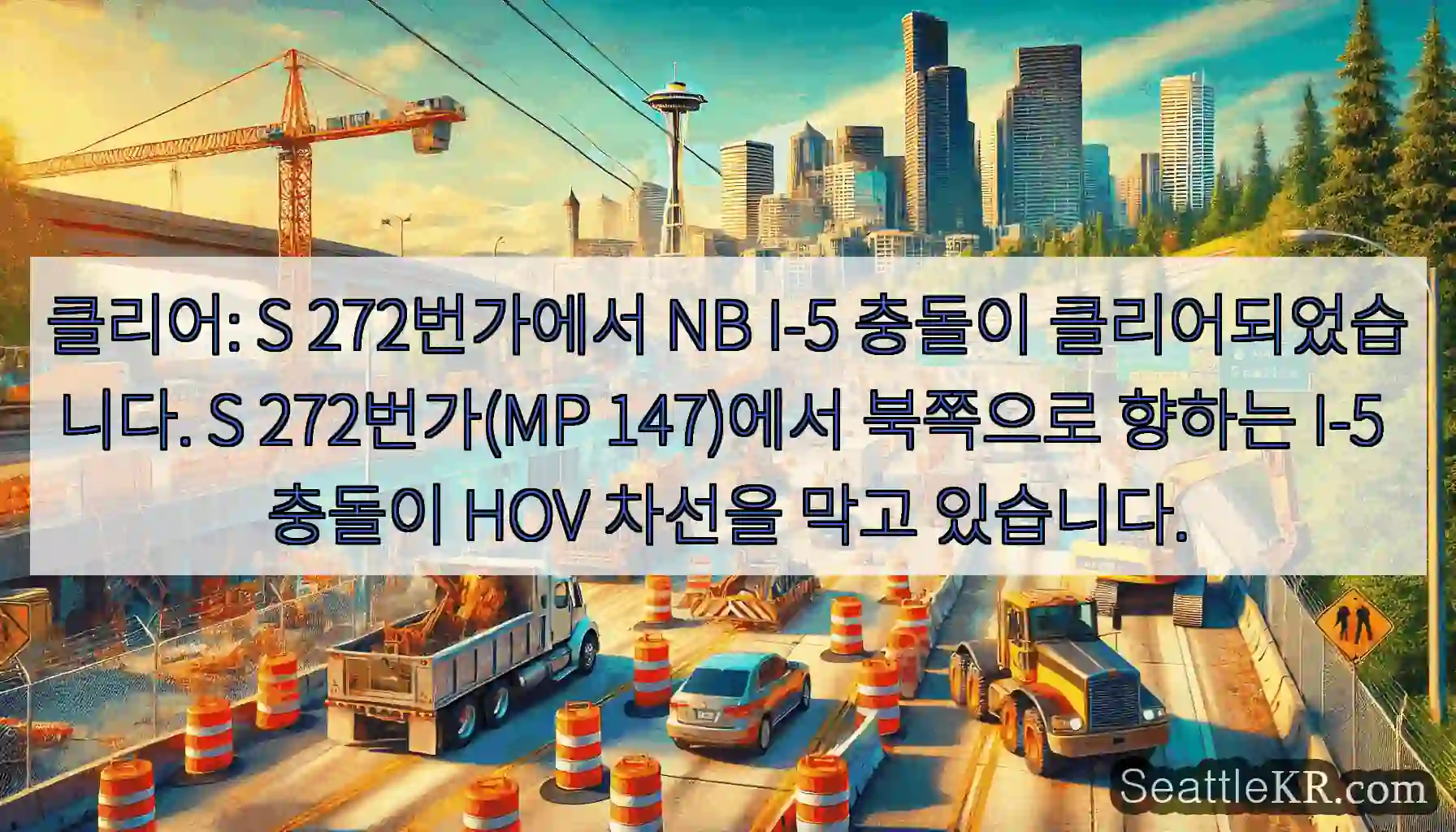 클리어: S 272번가에서 NB I-5 충돌이 클리어되었습니다. S 272번가(MP