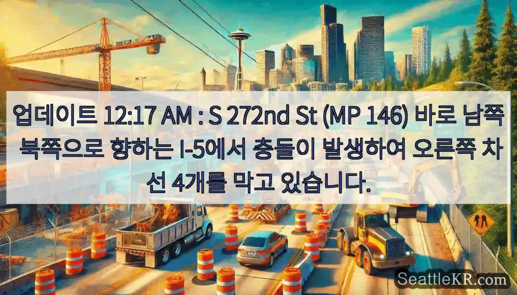 업데이트 12:17 AM : S 272nd St (MP 146) 바로 남쪽 북쪽으로