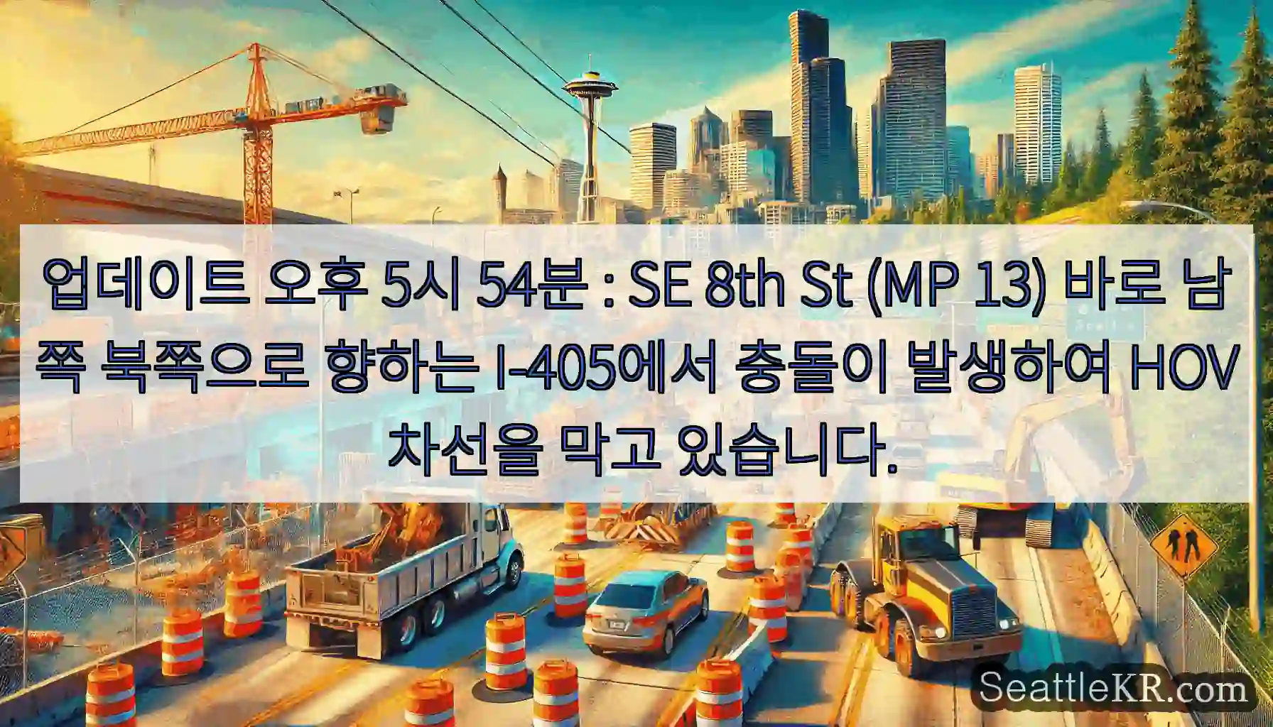 업데이트 오후 5시 54분 : SE 8th St (MP 13) 바로 남쪽 북쪽으로 향하는