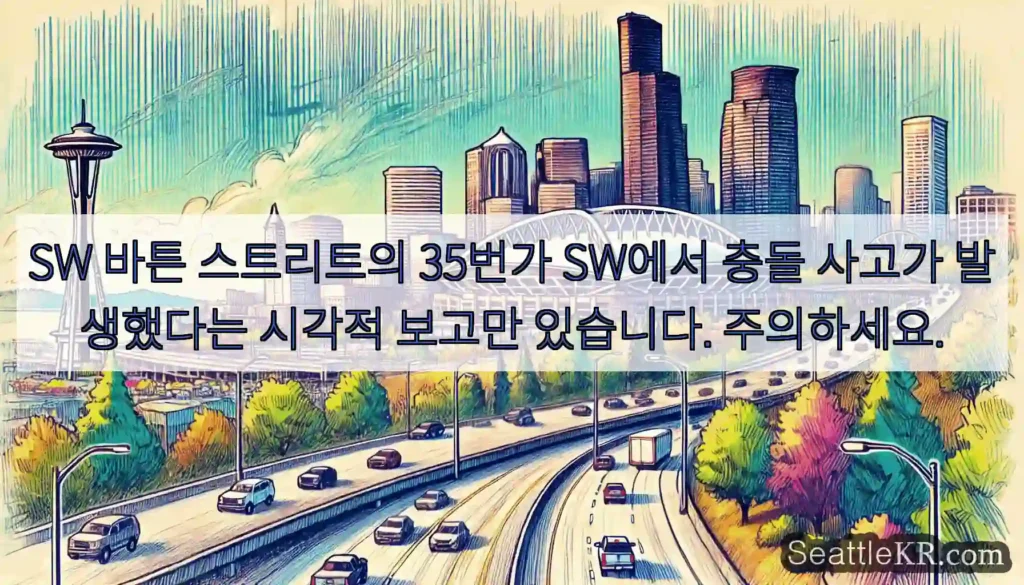 SW 바튼 스트리트의 35번가 SW에서 충돌 사고가 발생했다는 시각적 보고만 있습니다.