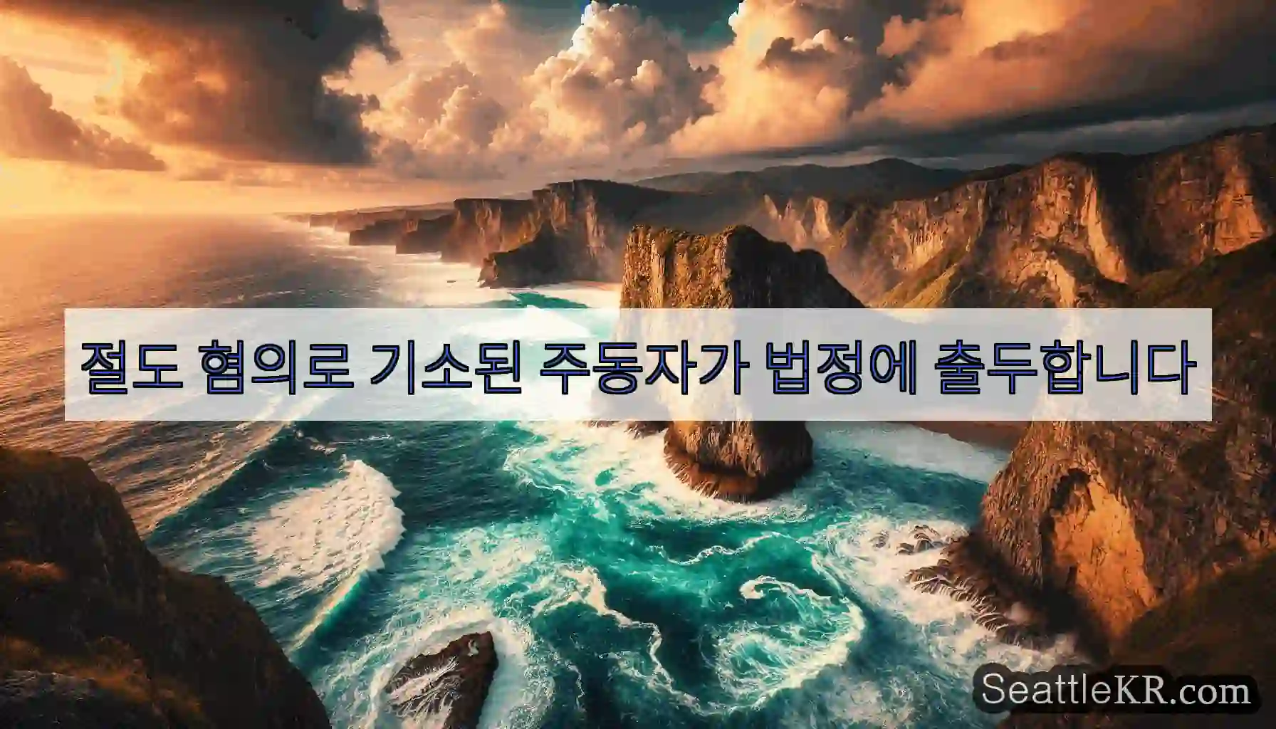 절도 혐의로 기소된 주동자가 법정에 출두합니다