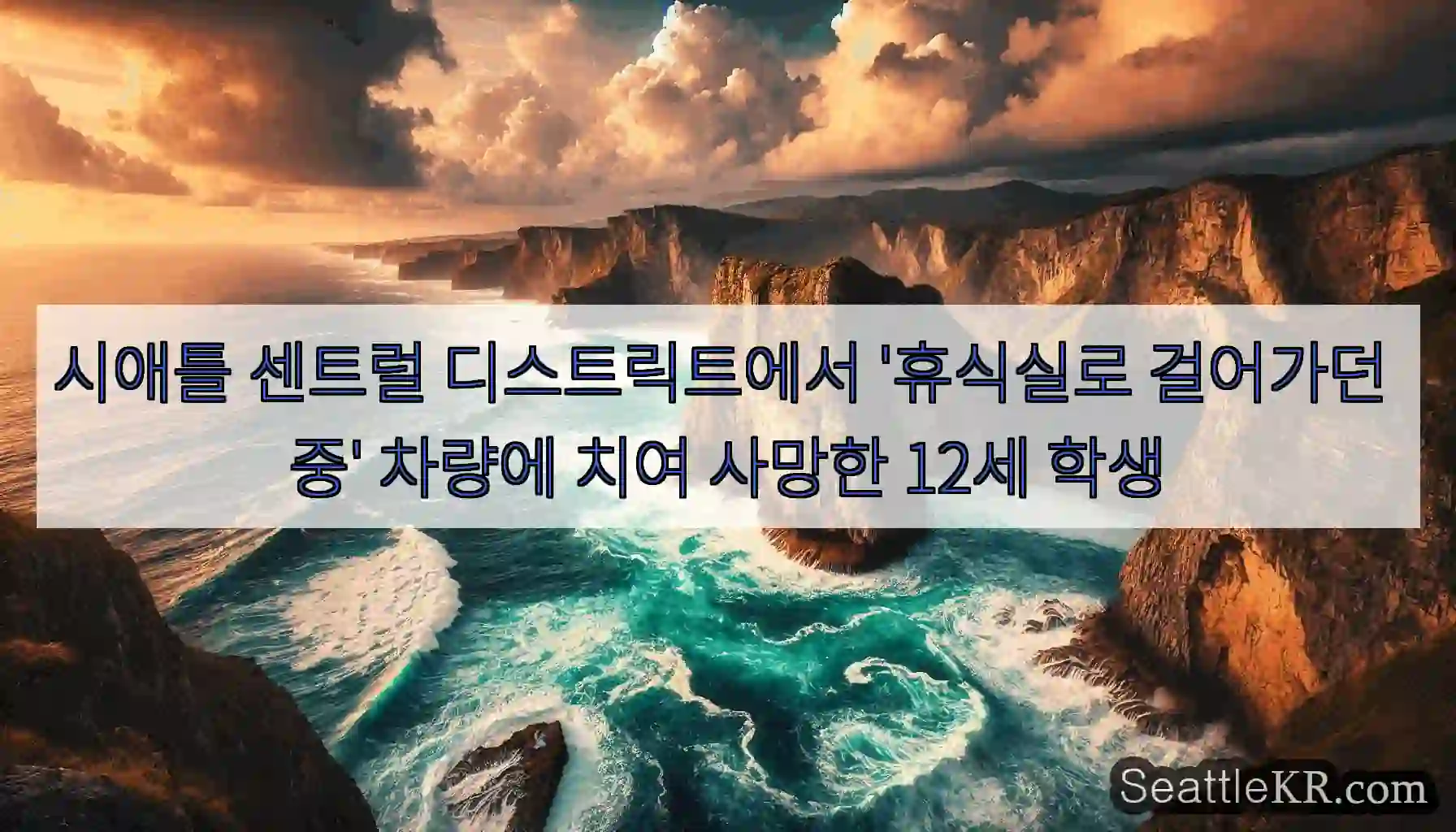 시애틀 센트럴 디스트릭트에서 '휴식실로 걸어가던 중' 차량에 치여 사망한 12세 학생