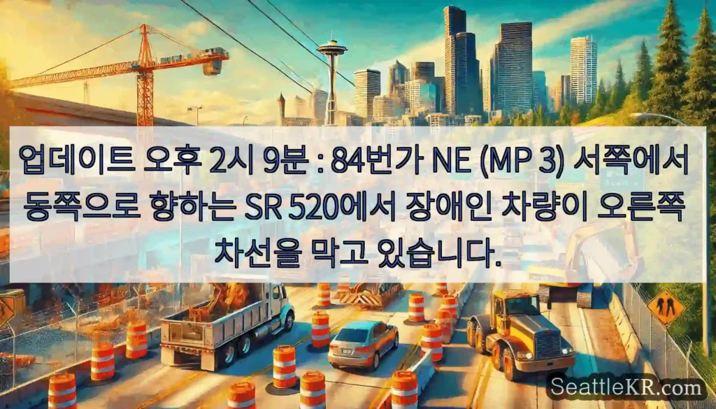 업데이트 오후 2시 9분 : 84번가 NE (MP 3) 서쪽에서 동쪽으로 향하는 SR