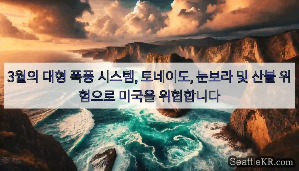 3월의 대형 폭풍 시스템, 토네이도, 눈보라 및 산불 위험으로 미국을 위협합니다